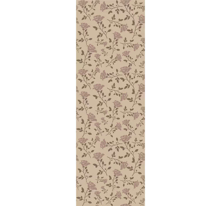 Papel pintado flores Patrón de rosa vintage marrón - TenVinilo