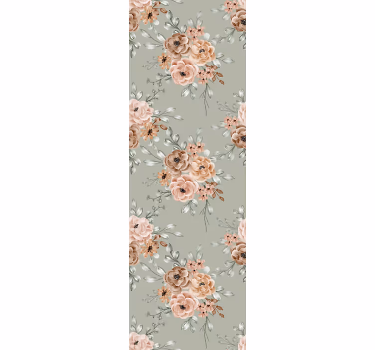 Papel pintado flores Rosas vintage sobre fondo verde menta - TenVinilo