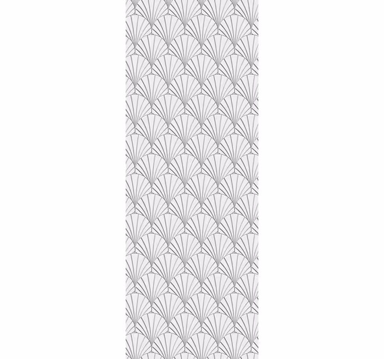 Papel pintado azulejos Patrón de conchas blancas art deco - TenVinilo