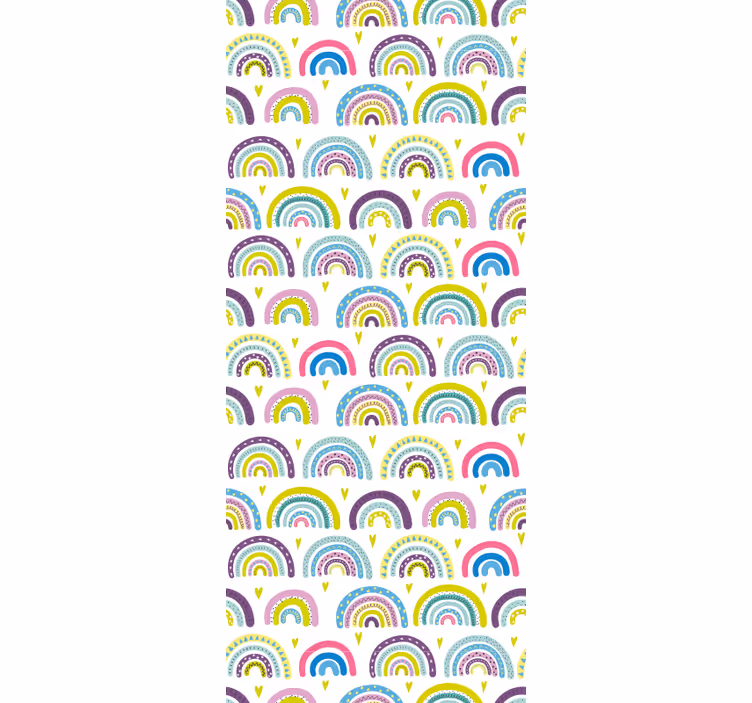 Papel tapiz infantil patrón de arco iris de colores - TenVinilo