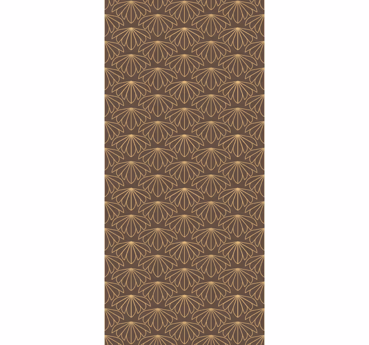 Papel tapiz floral patrón marrón estilizado - TenVinilo