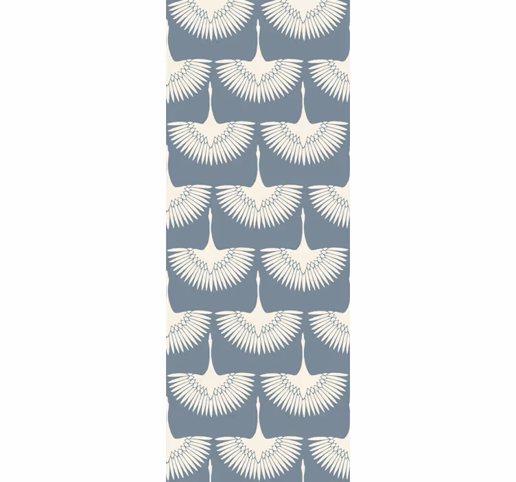 Papel tapiz pájaros elegante patrón de cigüeñas voladoras - TenVinilo
