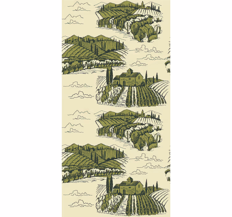 Papel tapiz naturaleza paisaje de viñedos - TenVinilo