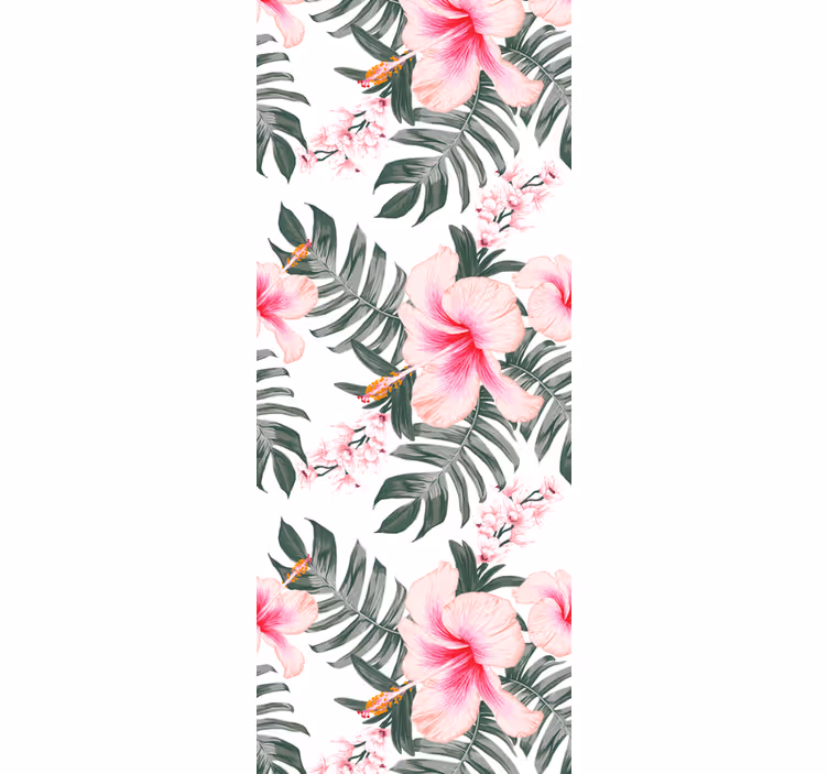 Papel pintado floral Patrón de rosa orquídea - TenVinilo