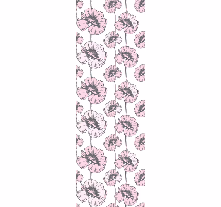 Papel pintado salón Elegante patrón de flor rosa - TenVinilo
