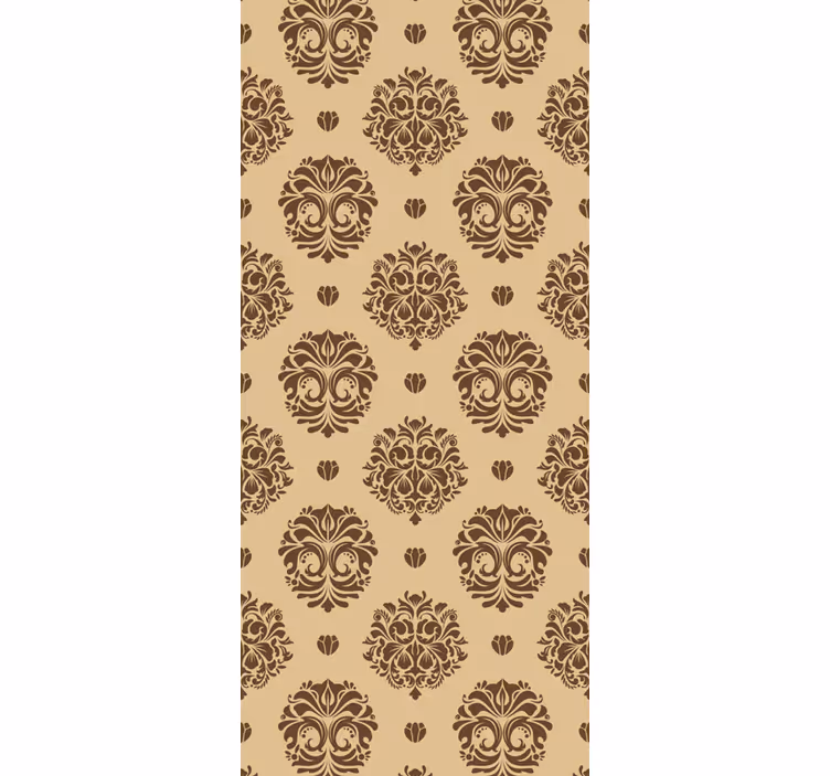 Papel tapiz floral patrón beige antiguo - TenVinilo