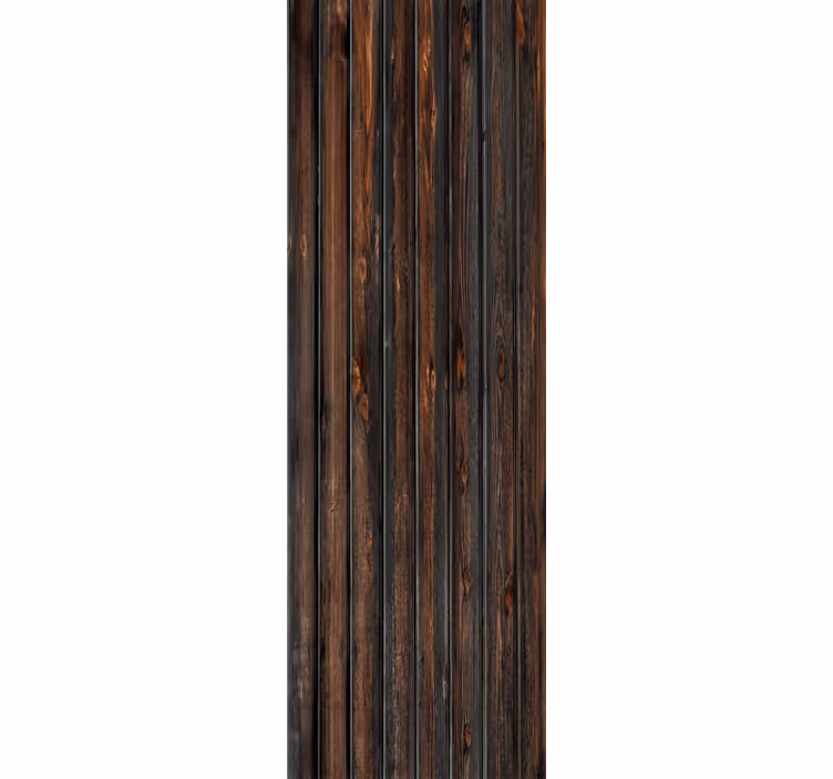 Papel pintado imitación madera Estilo madera negra quemada - TenVinilo