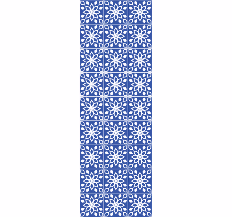 Papel pintado azulejos Patrón de azulejos azules del sur - TenVinilo