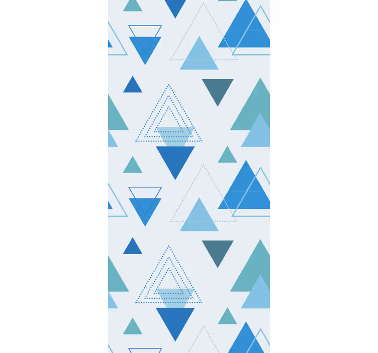 Papel tapiz triángulos formas modernas azules - TenVinilo