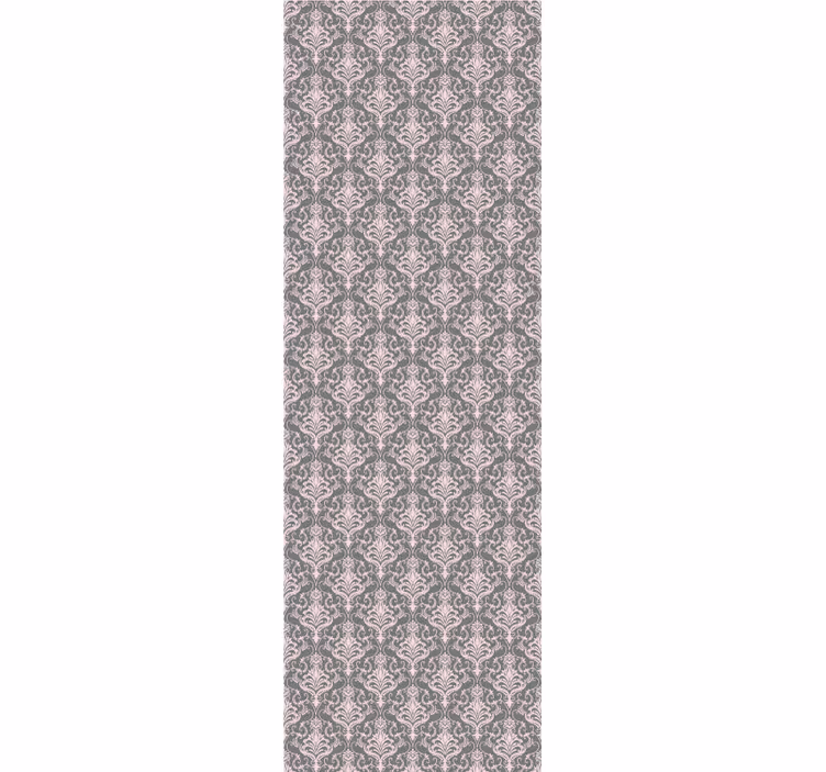 Papel clásico Patrón de líneas gris oscuro y rosa - TenVinilo