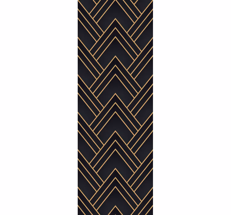 Papel tapiz geométrico patrón dorado en zigzag - TenVinilo