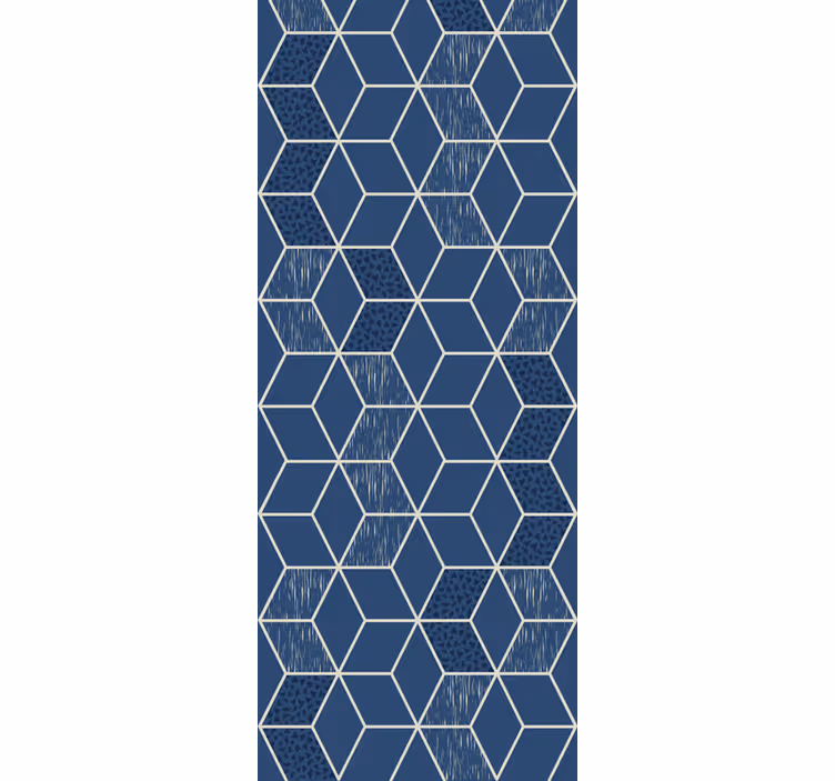 Papel tapiz para sala forma de panal azul - TenVinilo