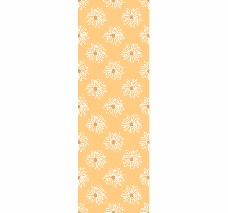 Papel pintado flores Patrón-decoración margaritas silueta - TenVinilo