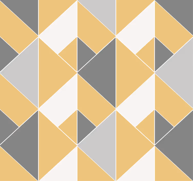 Papel pintado triangulos patrón amarillo y gris - TenVinilo