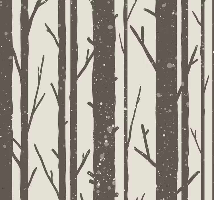 Papel tapiz para cabecera árboles de invierno - TenVinilo