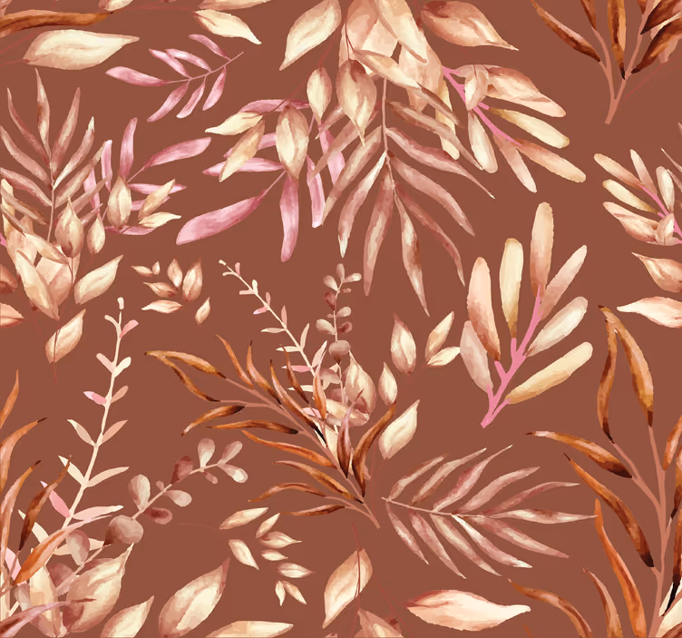 Papel tapiz terracota plantas tropicales - TenVinilo