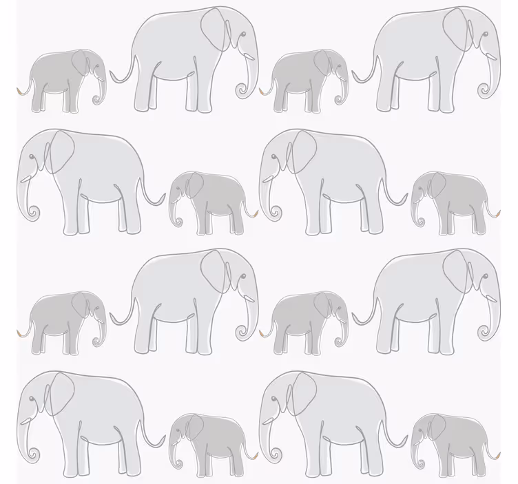 Papel tapiz infantil elefantes minimalistas - TenVinilo