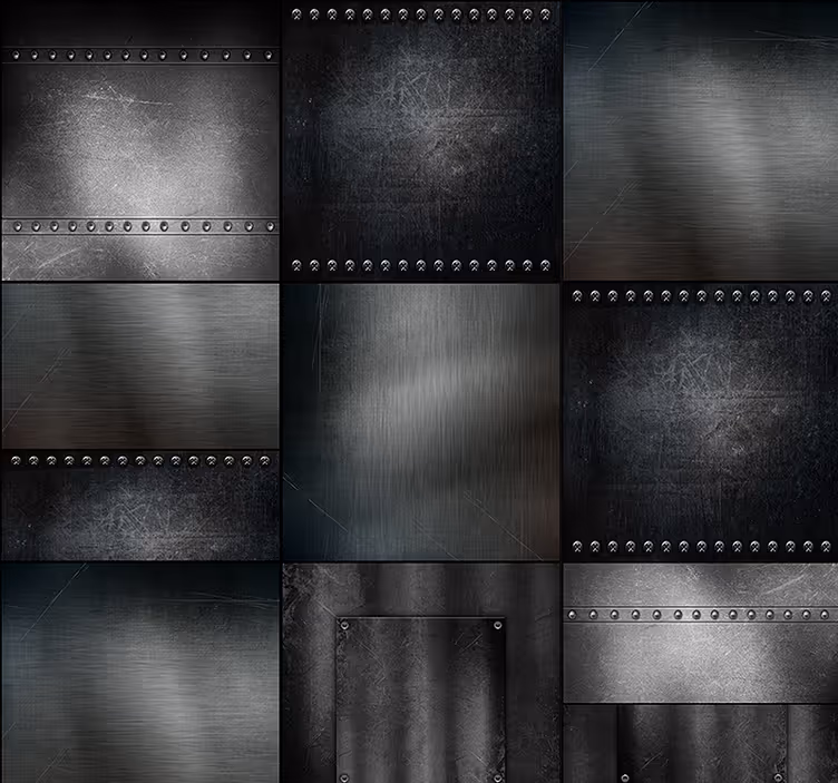 Papel pintado retro de metal remachado - TenVinilo