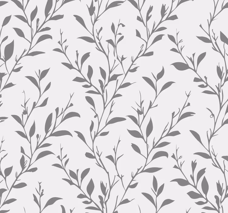Papel tapiz gris hojas de olivo - TenVinilo