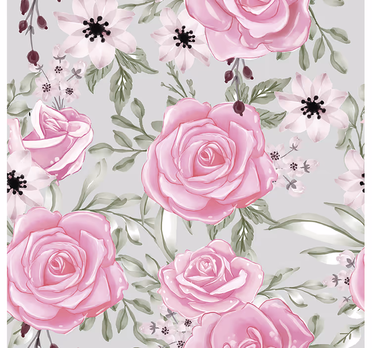 Papel tapiz flores elegancia floral - TenVinilo
