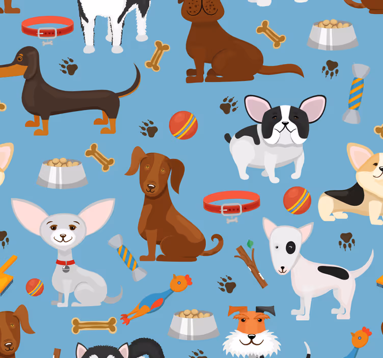 Papel tapiz perros compañeros caninos - TenVinilo