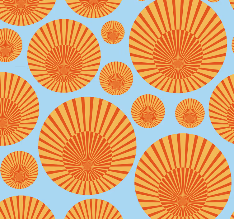 Papel de pared para salón sol de los 70 - TenVinilo