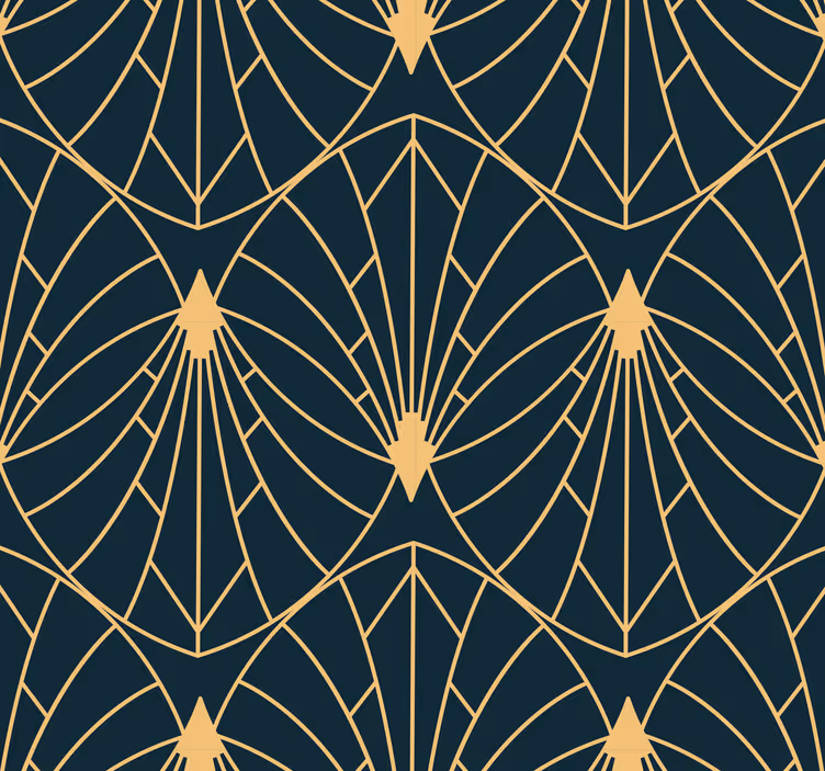 Papel pintado abstracto Patrón de líneas finas art deco - TenVinilo