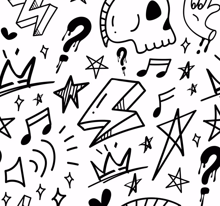 Papel pintado juvenil Patrón de signos geniales - TenVinilo