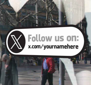 Adhesivo follow us on twitter