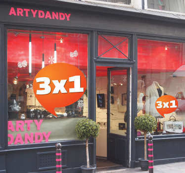 Adhesivo globo oferta negocio