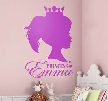 Adhesivo infantil busto princesa personalizable