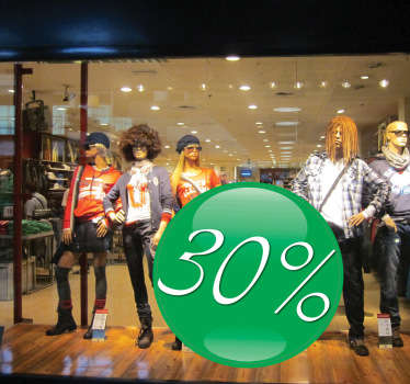 Adhesivo promoción verde personalizable