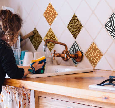 Cenefa adhesiva Animal print patrones Azulejos