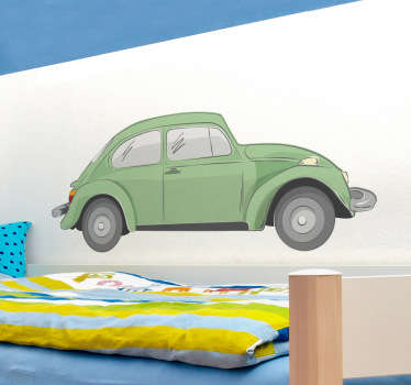 Pegatina dibujo escarabajo verde