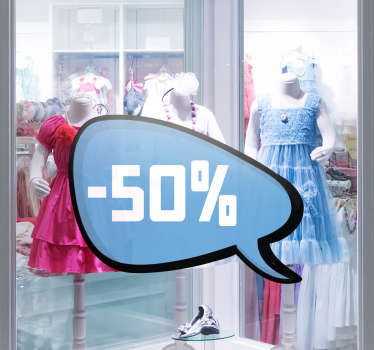 Pegatina personalizable bocadillo comic azul