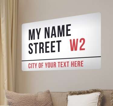 Pegatina personalizable London street plate