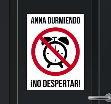 Pegatina personalizable no despertar