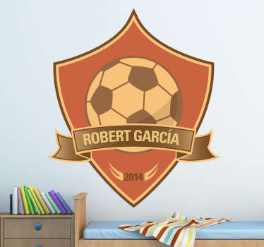 Pegatina personalizada campeón fútbol