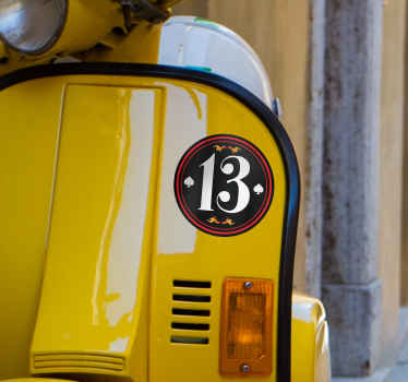 Pegatinas número personalizable old style