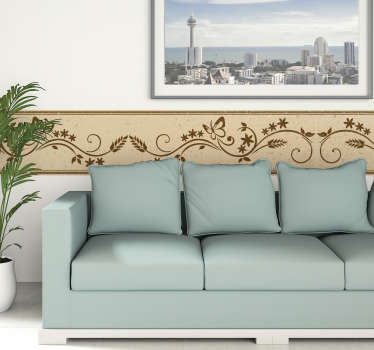 Vinilo cenefa mariposas floral