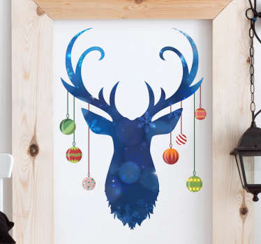 Vinilo ciervo Navidad para decorar