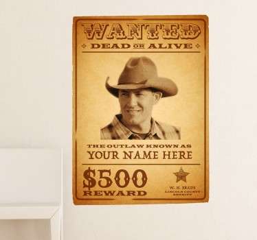 Vinilo decorativo cartel wanted