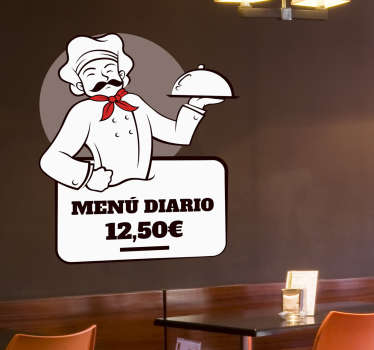 Vinilo decorativo chef menú restaurante