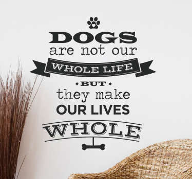 Vinilo decorativo de texto sobre los perros