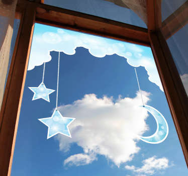 Vinilo decorativo estrellas y luna