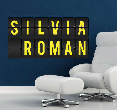 Vinilo decorativo letras panel aeropuerto