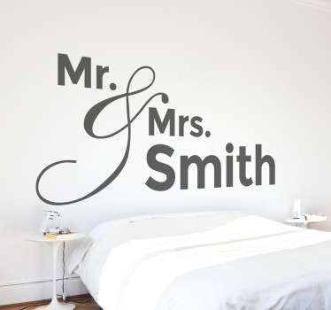 Vinilo decorativo personalizable Mr and Mrs