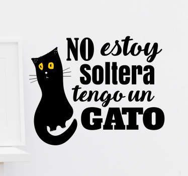Vinilo decorativo soltera con gato