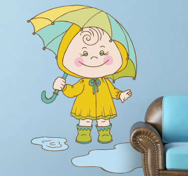 Vinilo infantil bebe día de lluvia