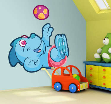 Vinilo infantil dinosaurio bebé azul